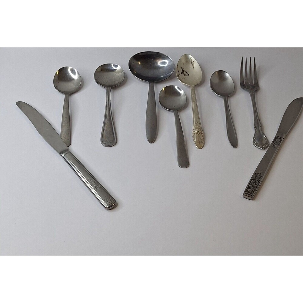 Vtg Stainless Steel Silverware WALCO, DELCO ,IMPERIAL ,HULL ,DIANA ,ROGERS BROS.